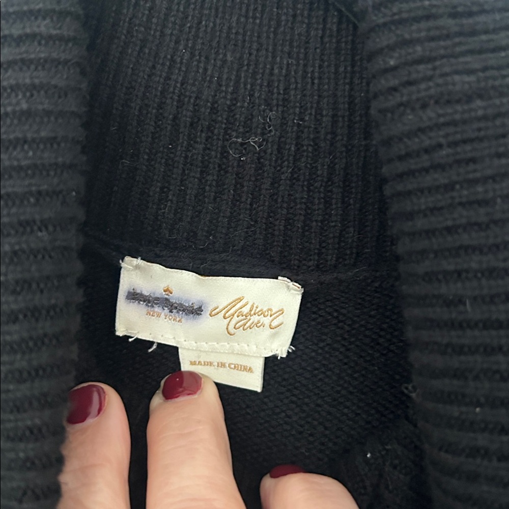 EUC Kate Spade Black Cashmere Wool Loriot Sweater *See Measurements* No size tag - Picture 5 of 5